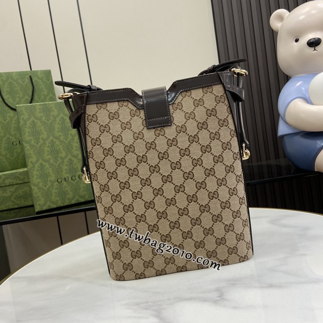 gucci專櫃新款女士手袋 古馳Original GG帆布中號水桶肩背包 jcp1513